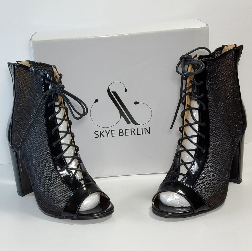 COPY - Women's Lace up Mesh Peep Toe Booties Ankle Boots